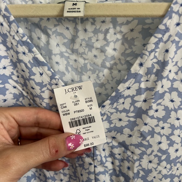 J. Crew Blue and White Floral Mini Dress - Picture 3 of 4
